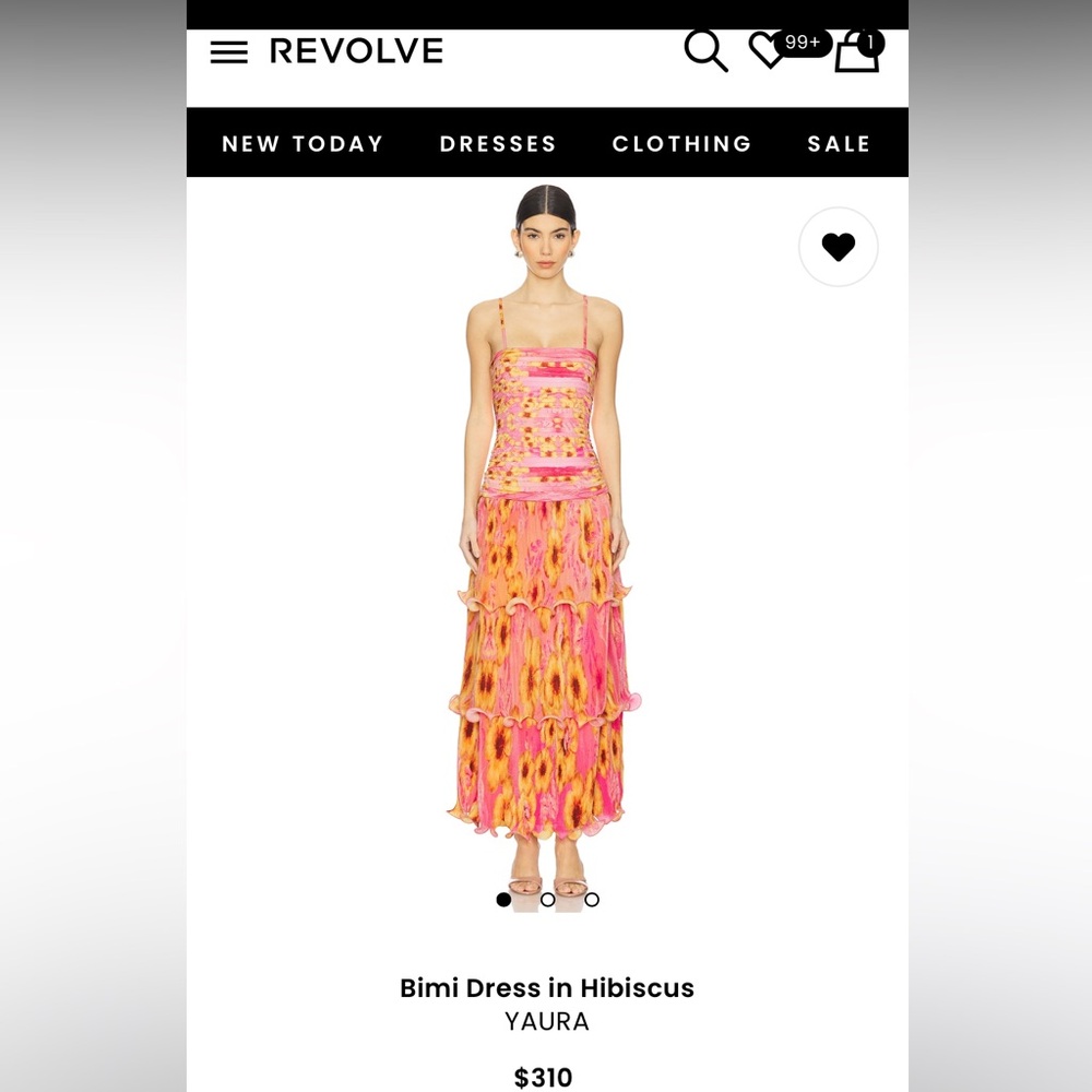Aura Women's Hibiscus Pink and Orange Maxi Dress